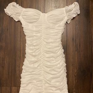 White tight mini dress!